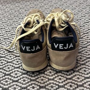 Veja Beige Sneakers with Black Accents Used good condition see pics